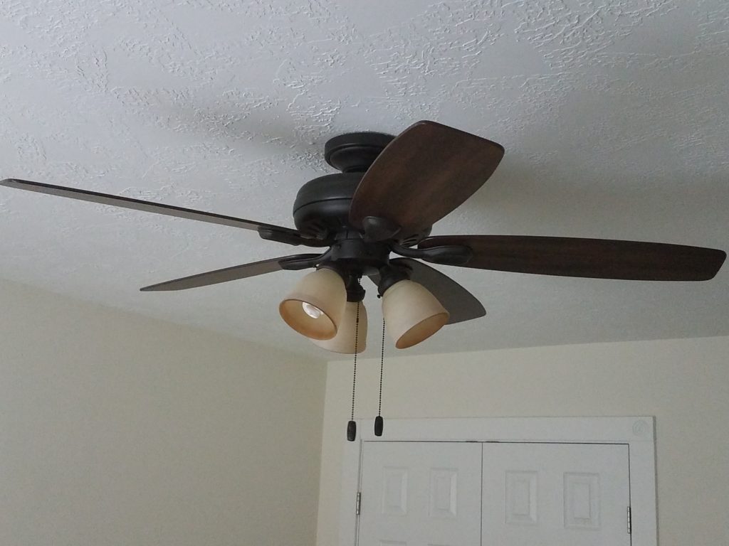 Ceiling fan installation.
